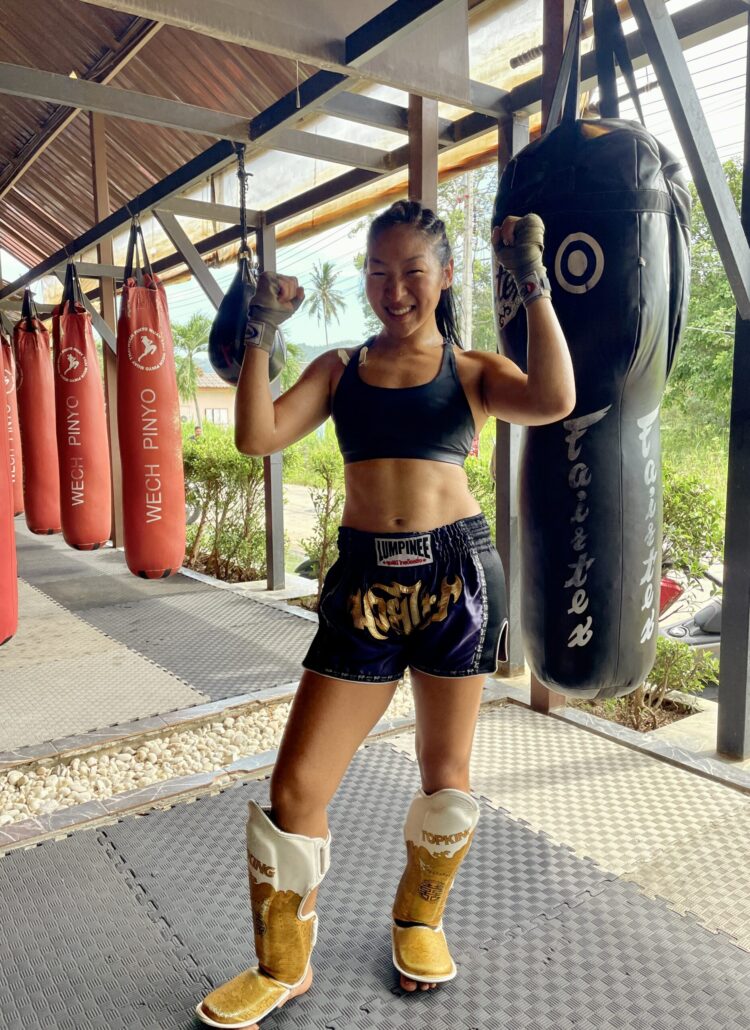 Commercial model trains Muay Thai