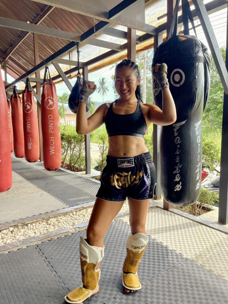 Commercial model trains Muay Thai